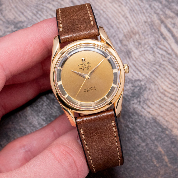 1956 Universal Geneve Polerouter Deluxe 18ct Gold 10357-1