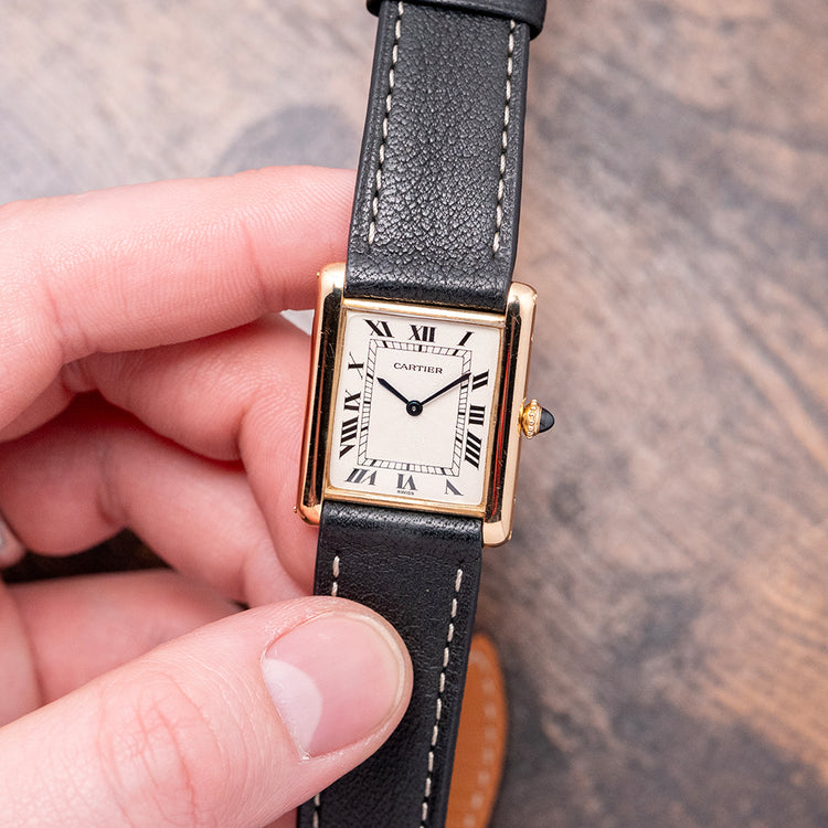 1990s Cartier Tank Louis Guilloche 18ct 96065 24x30mm