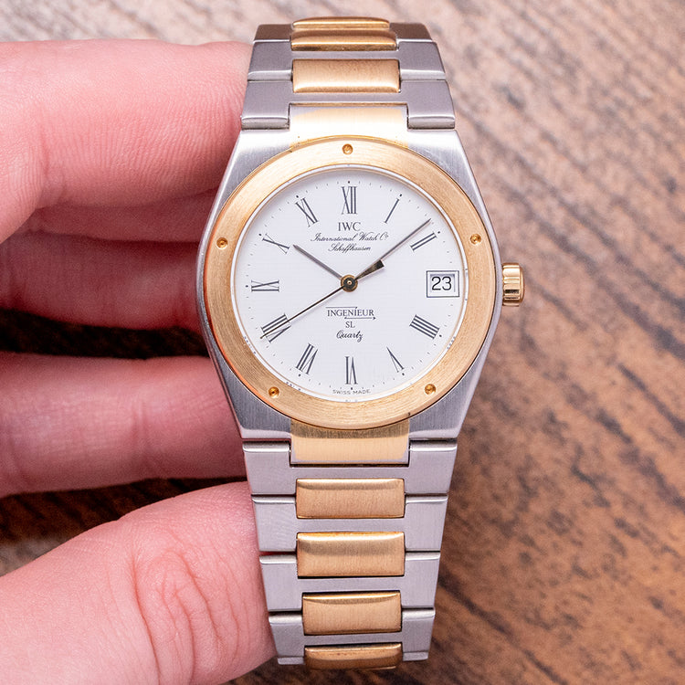 1980s IWC Ingenieur SL Quartz Steel & Gold on Bracelet 34mm