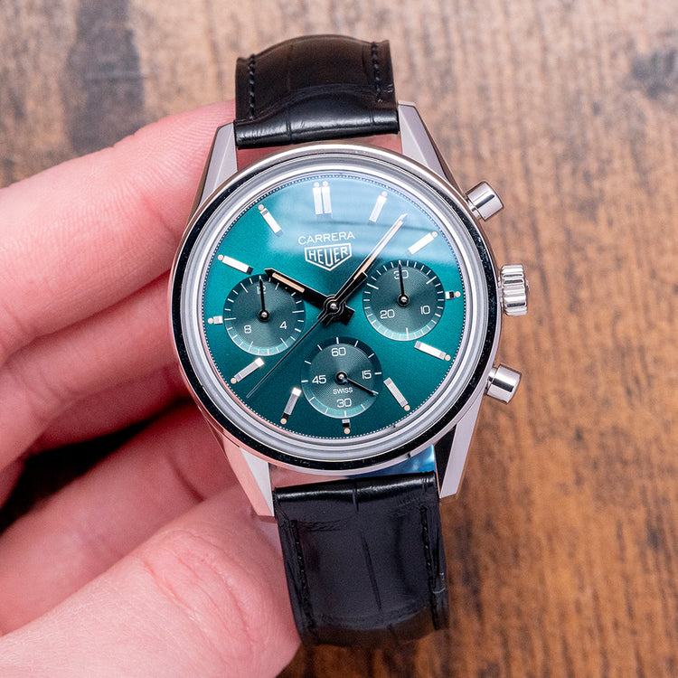 2021 TAG Heuer Carrera Chronograph Green Limited Ed 39mm