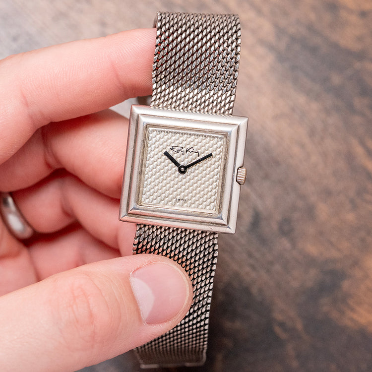 1974 Roy King .925 Sterling Silver Square Case on Bracelet 28mm