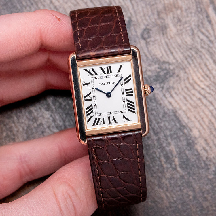 2020 Cartier Tank Solo Large 18ct Rose Gold Quartz 3167 27x34mm