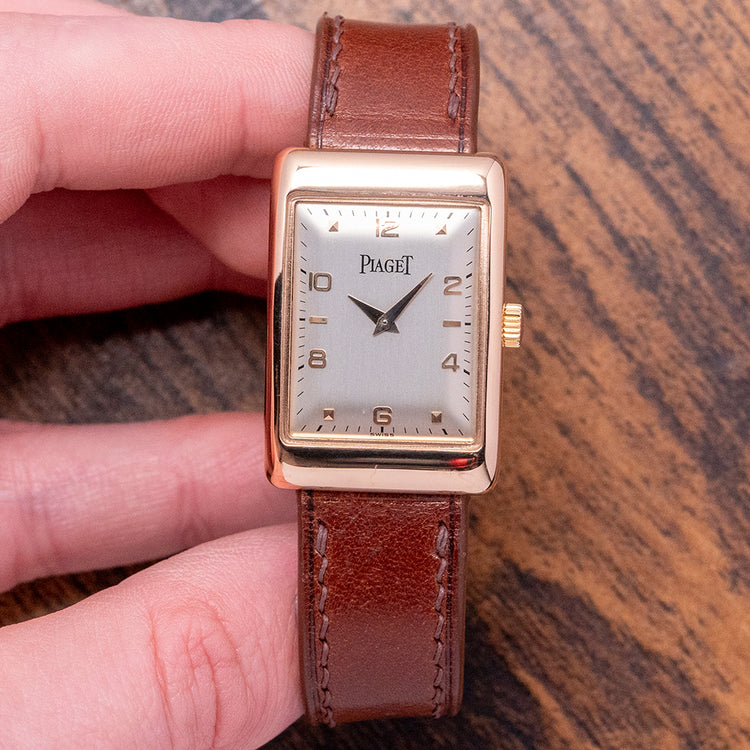 1990s Piaget Mécanique 18ct Pink Gold 'Tank' 24x35mm 9952