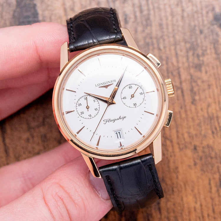 2008 Longines Heritage Flagship Chronograph 18ct Gold L4.756.6