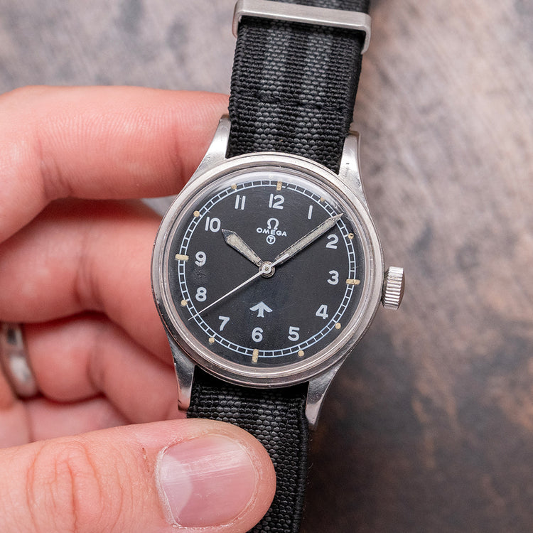 1953 Omega 6B/542 RAF Issued "Fat Arrow 53" Military 36.5mm