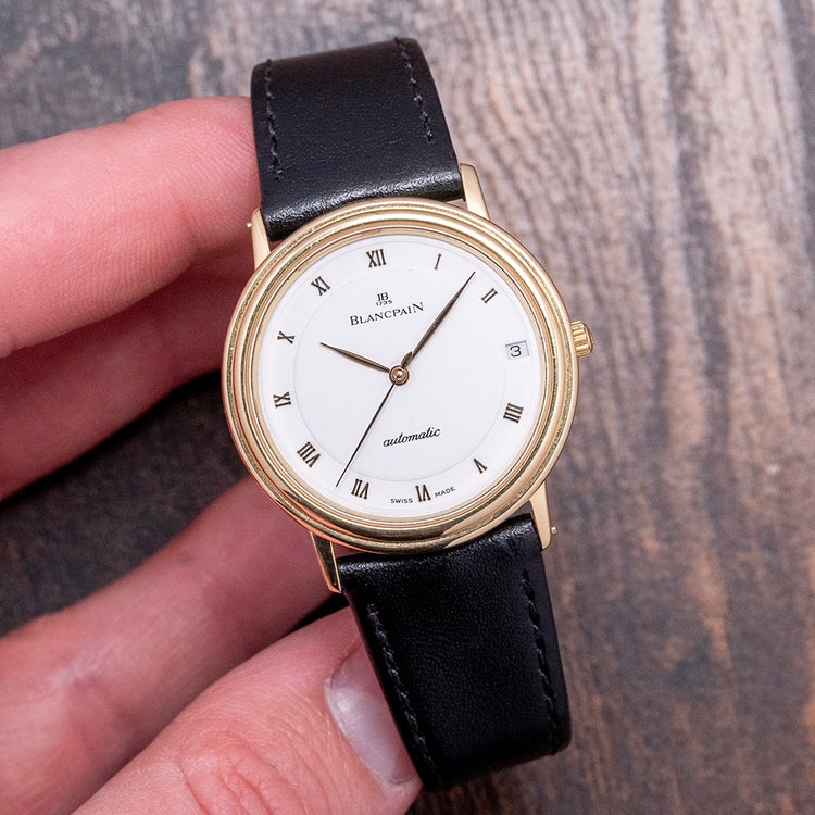 1990s Blancpain Villeret Automatic Date 34mm 18ct Gold
