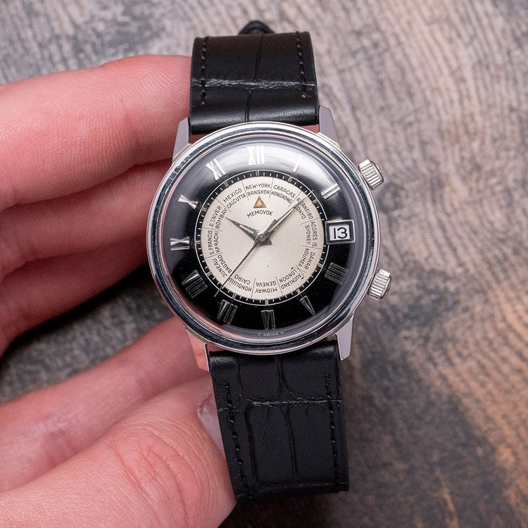1960s LeCoultre Memovox 'Tuxedo' Dial World Timer Cal. 911 34mm