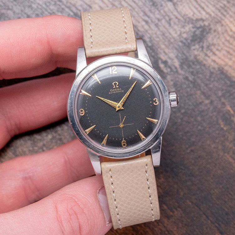 1950 Omega Black Waffle Bumper Automatic Jumbo 36mm 2493-8