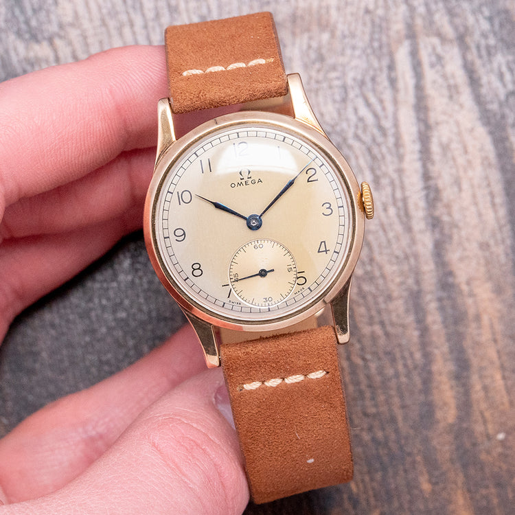 1947 Omega 9ct Gold Cal. 30T2 "Lemon Dial" 33mm