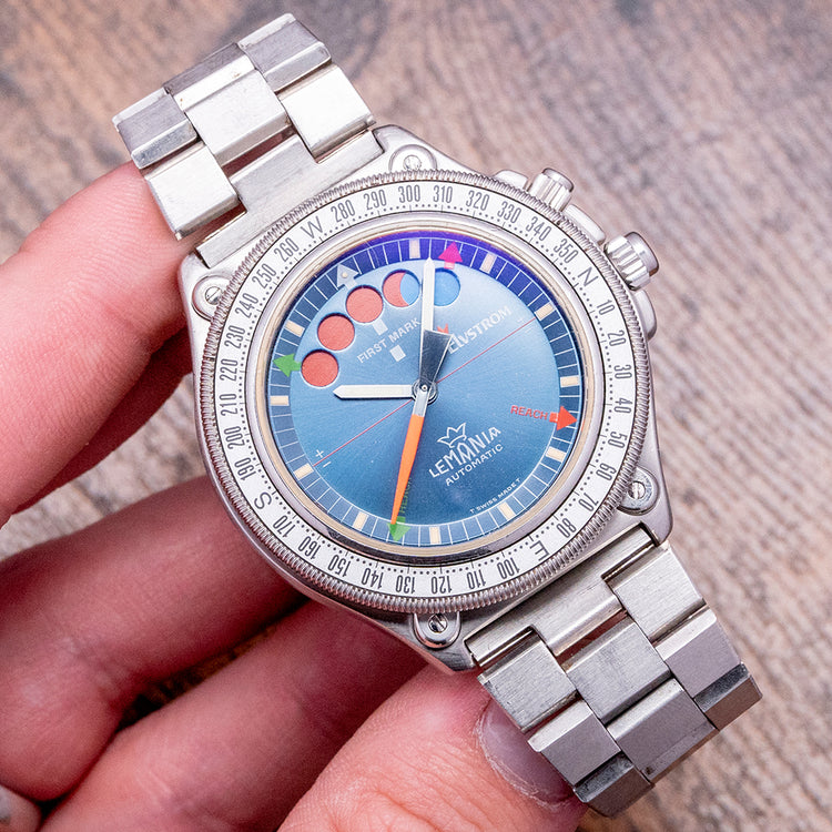 1990s Lemania Elvström Regatta Automatic Blue on Bracelet 8734