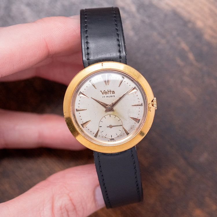 1960s Vetta 'Disco Volante' 34mm Mechanical Gold Plated