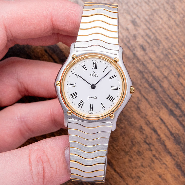 2000s Ebel Sport Wave Steel & Gold Ultra-Thin Quartz 34mm