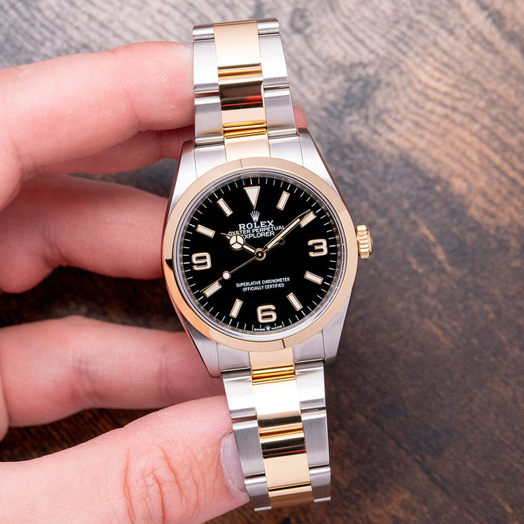 2021 Rolex Explorer I Two-Tone 36mm Steel & Gold 124273