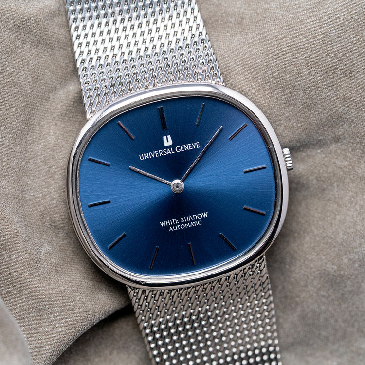 1970s Universal Geneve White Shadow Automatic Blue 866050