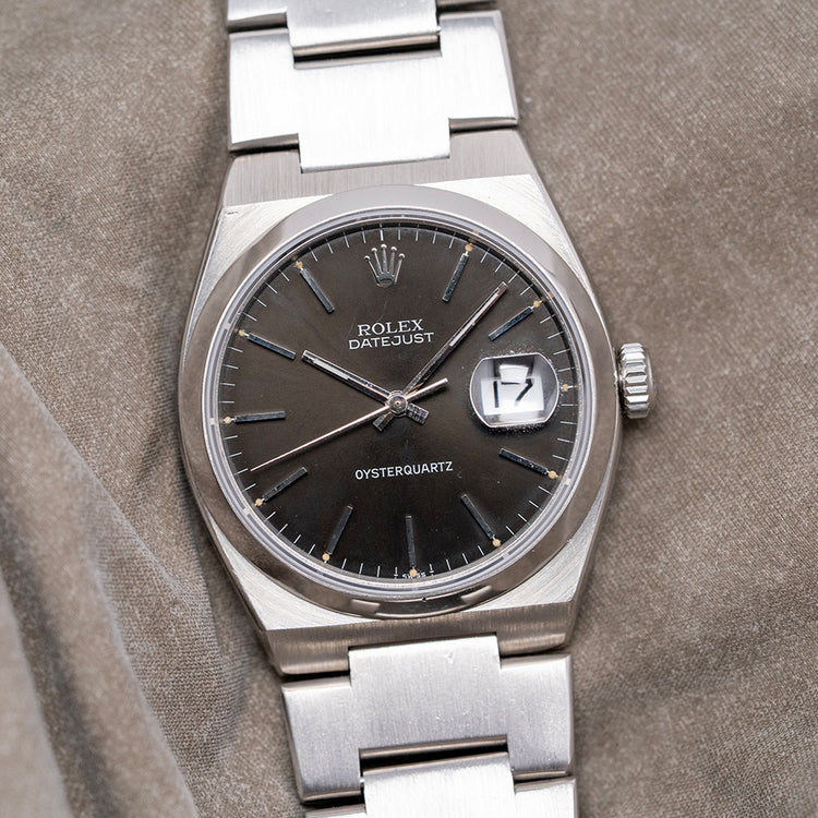 1978 Rolex Datejust Oyserquartz Black Dial 36mm 1st Series 17000