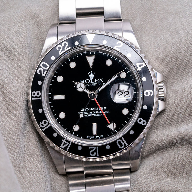 2000 Rolex GMT-Master II Black Bezel 40mm 16710