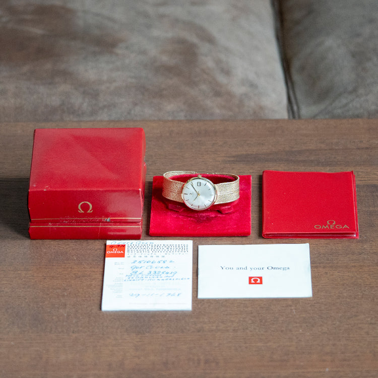 1968 Omega 9ct Gold on Omega Bracelet 331.2541 Box & Papers