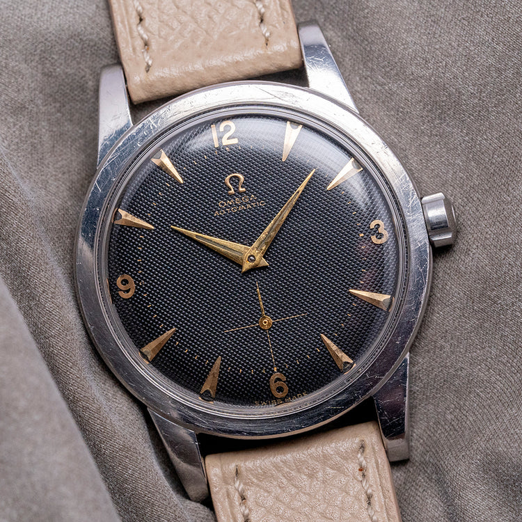 1950 Omega Black Waffle Bumper Automatic Jumbo 36mm 2493-8