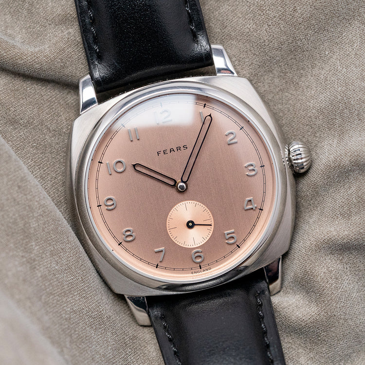 2021 Fears Brunswick Salmon Dial 38mm Exhibition Back