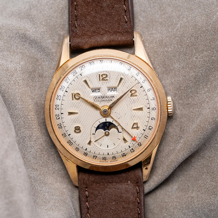 1950s J.W Benson Triple Calendar Moonphase Venus 203 34mm
