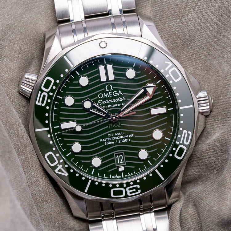 2024 Omega Seamaster Green Ceramic Wave 42mm on Bracelet