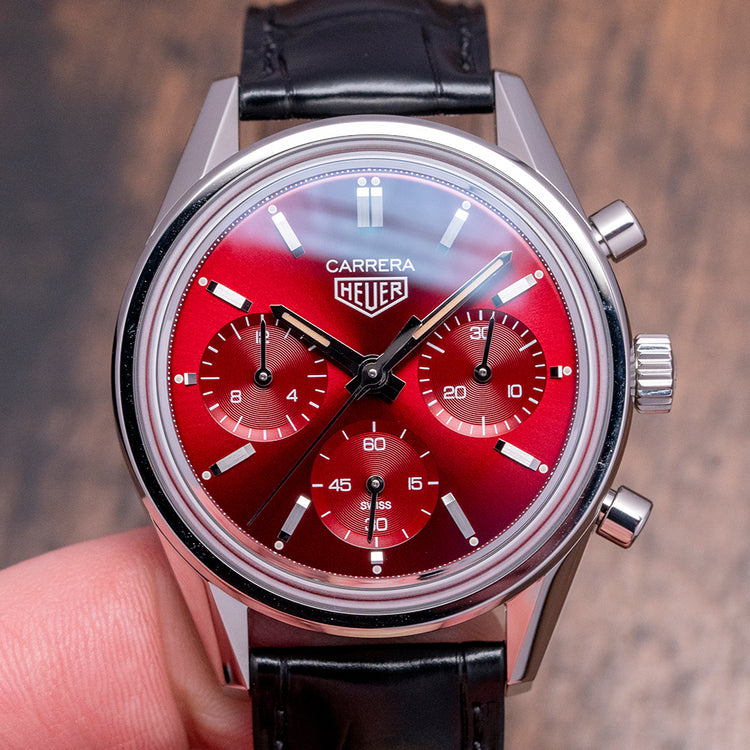 2022 TAG Heuer Carrera Chronograph Red Limited Ed 39mm