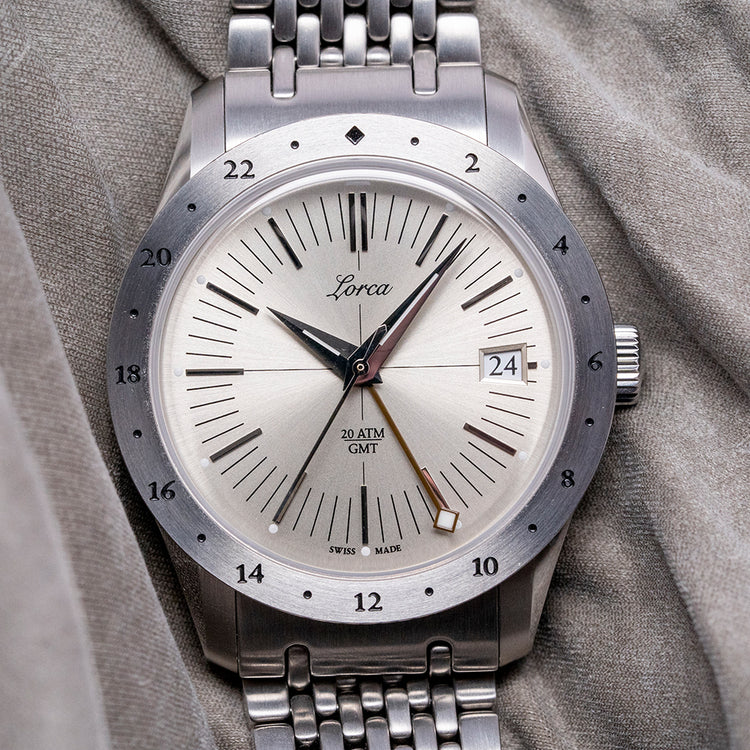 2024 Lorca Model No.1 GMT Silver Dial on Bracelet 36mm