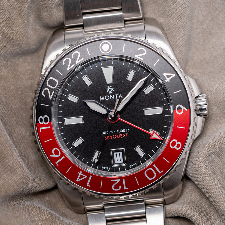 2023 Monta Skyquest GMT Black Dial "Coke" Bezel 40mm