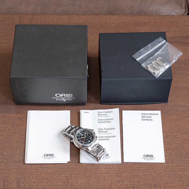 2010s Oris Classic Worldtimer GMT Small Seconds 7494