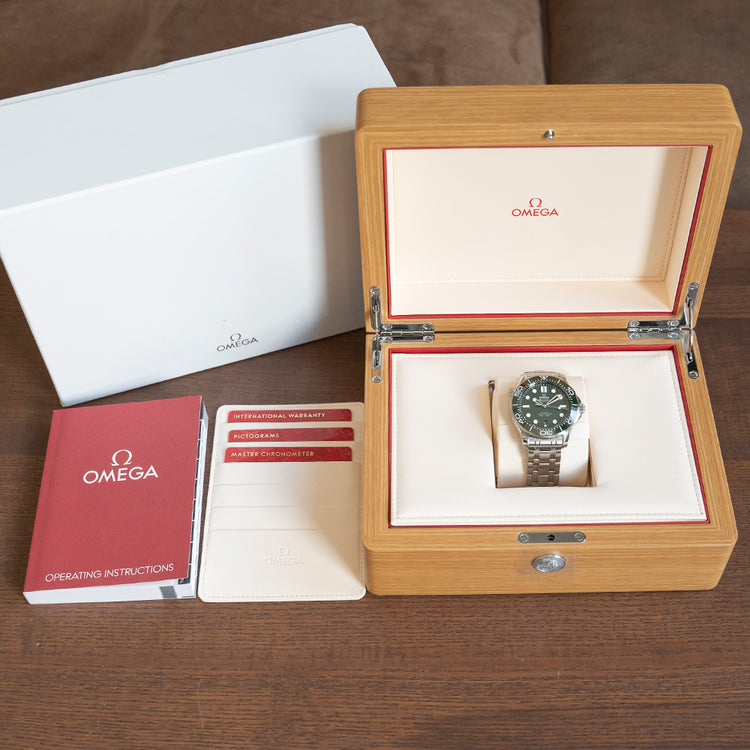 2023 Omega Seamaster 300M Green Bracelet 210.30.42.20.01.001