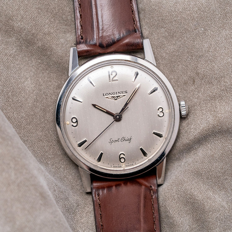 1967 Longines Sport Chief Manual 34mm Box & Papers 7272-4