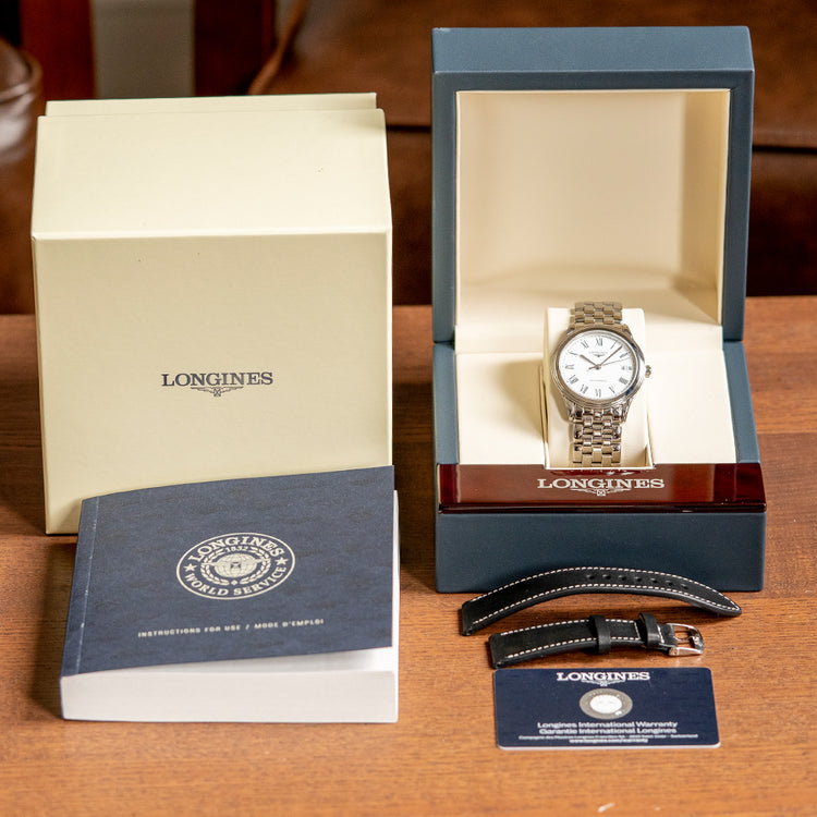 2024 Longines Flagship White 38.5mm Automatic L4.974.4