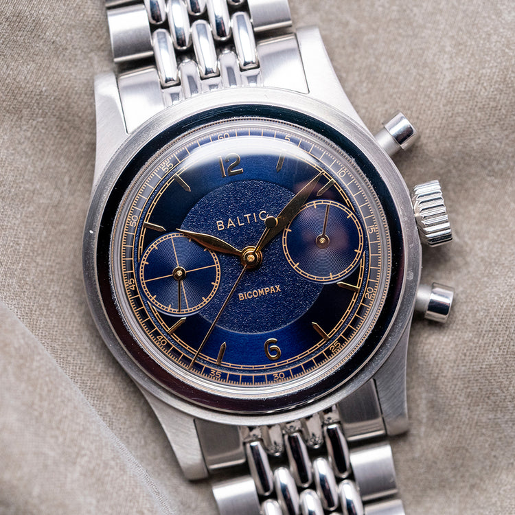 2024 Baltic Bicompax 003 Blue Gilt Chronograph 36.5mm