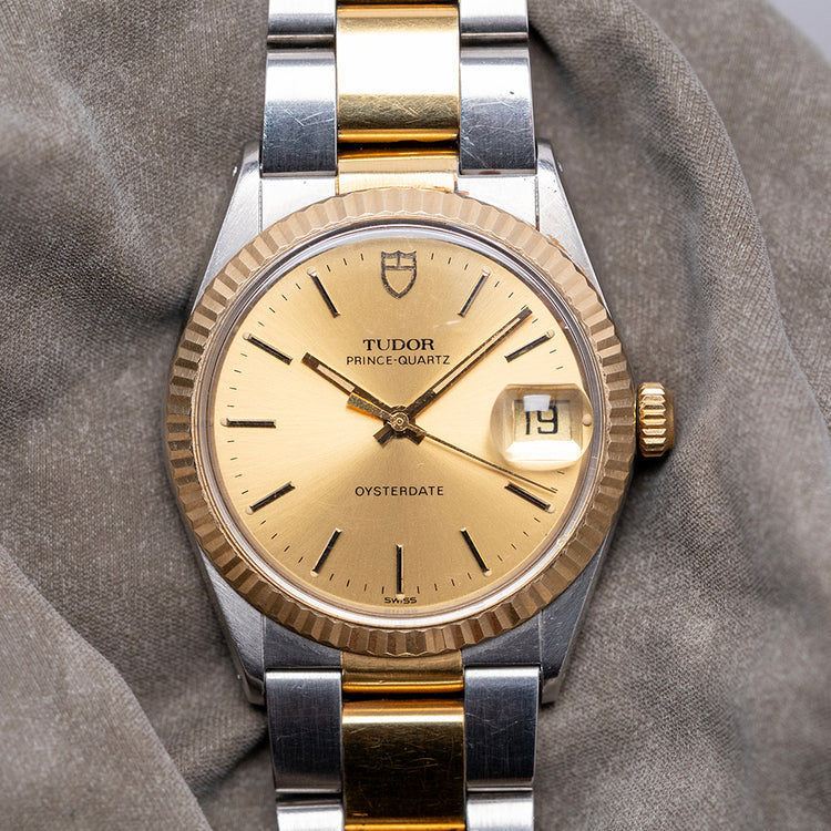 1980s Tudor Prince-Quartz Oysterdate 34mm 91513