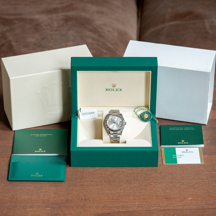 2017 Rolex Datejust II 41mm Silver Oyster Bracelet 116334
