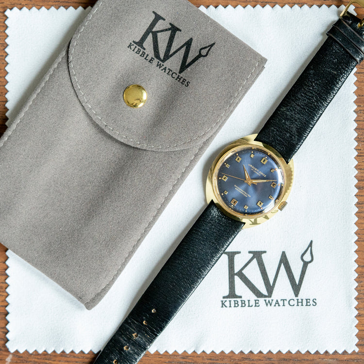 1960s Jaquet-Droz 17 Jewels Electric Blue Dial Art-Deco 34.5mm