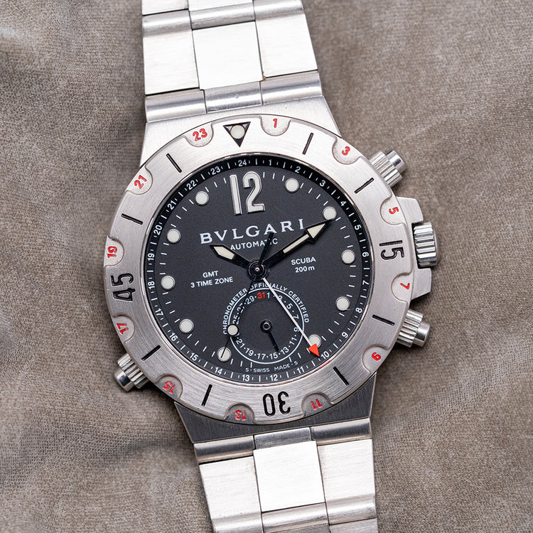 2000s Bulgari Diagono Scuba GMT Automatic 38mm SD38S GMT