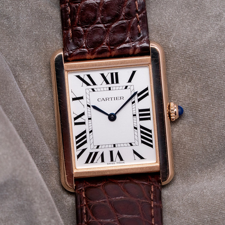 2020 Cartier Tank Solo Large 18ct Rose Gold Quartz 3167 27x34mm