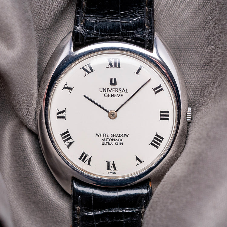 1970s Like-NOS Universal Geneve White Shadow Auto 35mm 866101