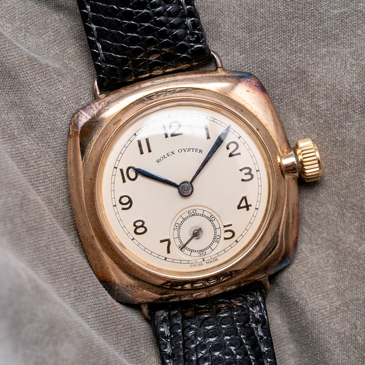 1934 Rolex Oyster 9ct Gold Cushion 31.5mm 678