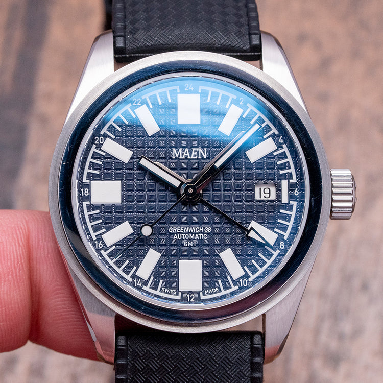 2021 Maen Greenwich 38 GMT Blue Dial Automatic MGG.02