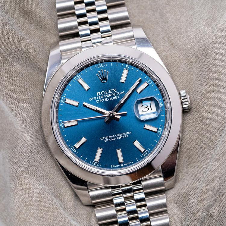 2023 Rolex Datejust 41mm Blue Smooth / Jubilee 126300