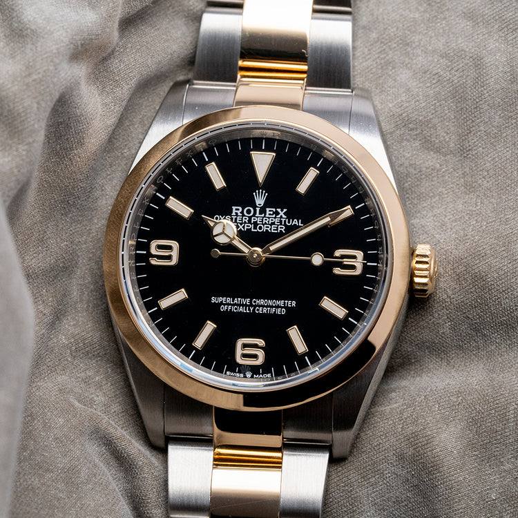 2021 Rolex Explorer I Two-Tone 36mm Steel & Gold 124273
