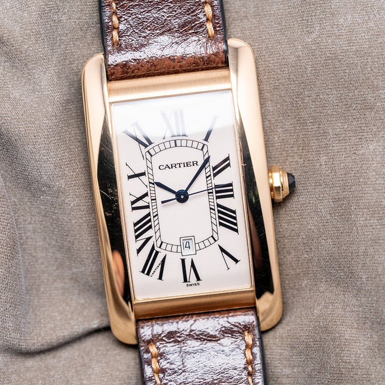 2000s Cartier Tank Americaine XL Yellow Gold Automatic W2603156