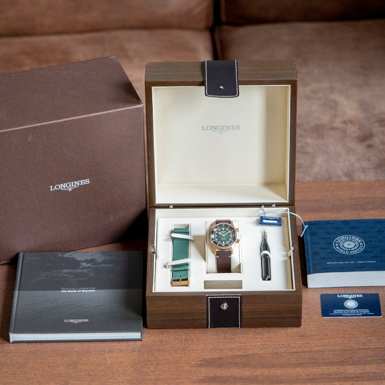 2021 Longines Legend Diver Heritage Bronze Green Dial L3.774.1.50.2