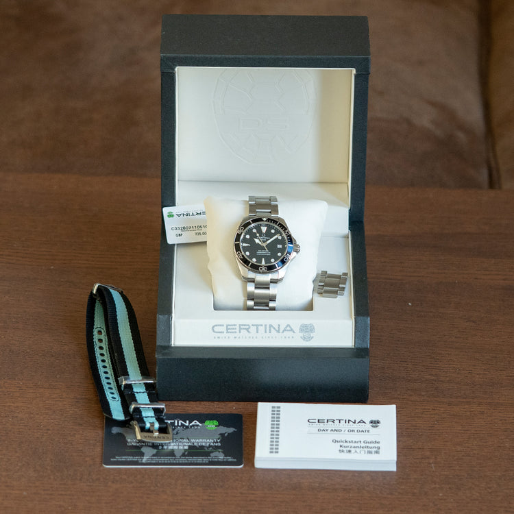 2023 Certina DS Action Diver Automatic Black 38mm