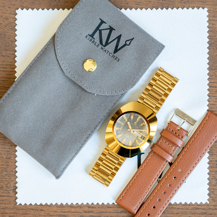 1970s Rare Certina Rado DiaMaster Day/Date Gold-Plated