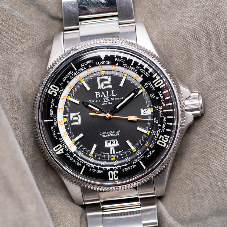 2025 BALL Engineer Master II Diver Worldtime Black 42mm