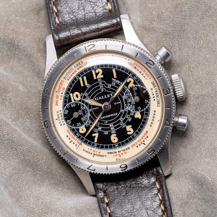 1940s Gallet Flying Officer MK1 'Truman' Black Dial 34mm