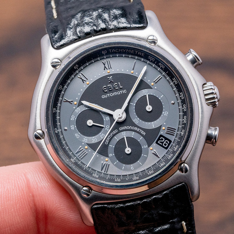 Near NOS 1996 Ebel Le Modulor Chronograph Black 9137241